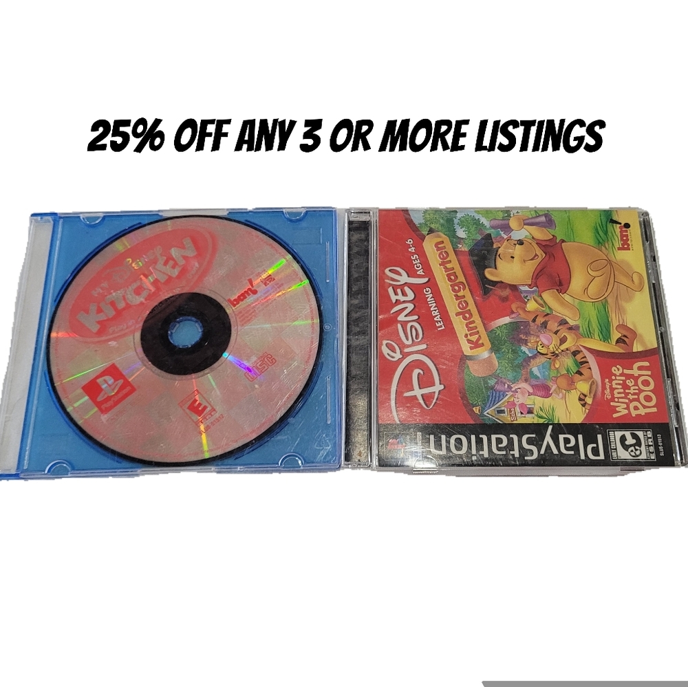 Disney Winnie the Pooh Kindergarten PlayStation 1 Video Game Bundle My Kitchen
